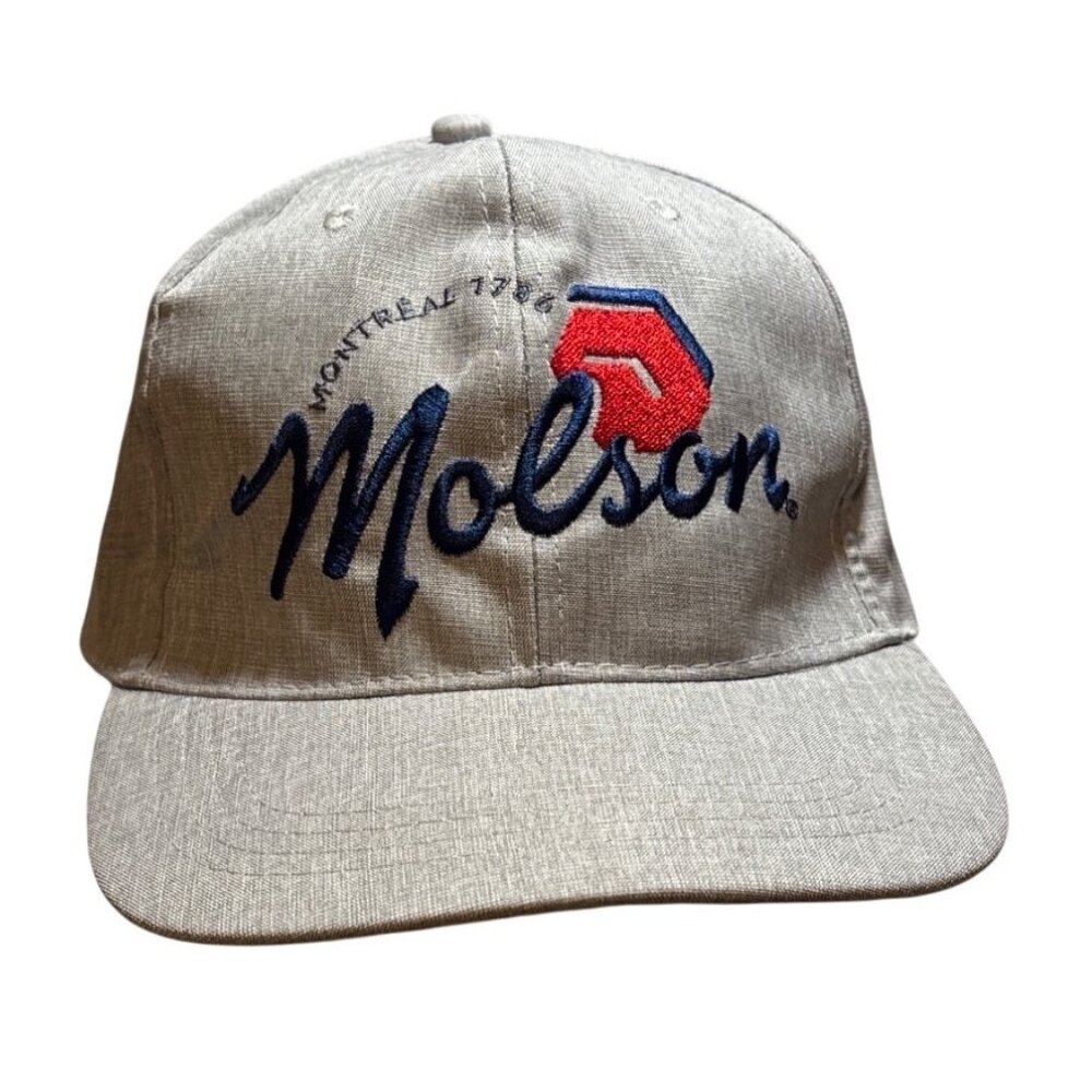 Molson Montreal 1786 Hat Embroidered Adjustable Snapback Cap Gray